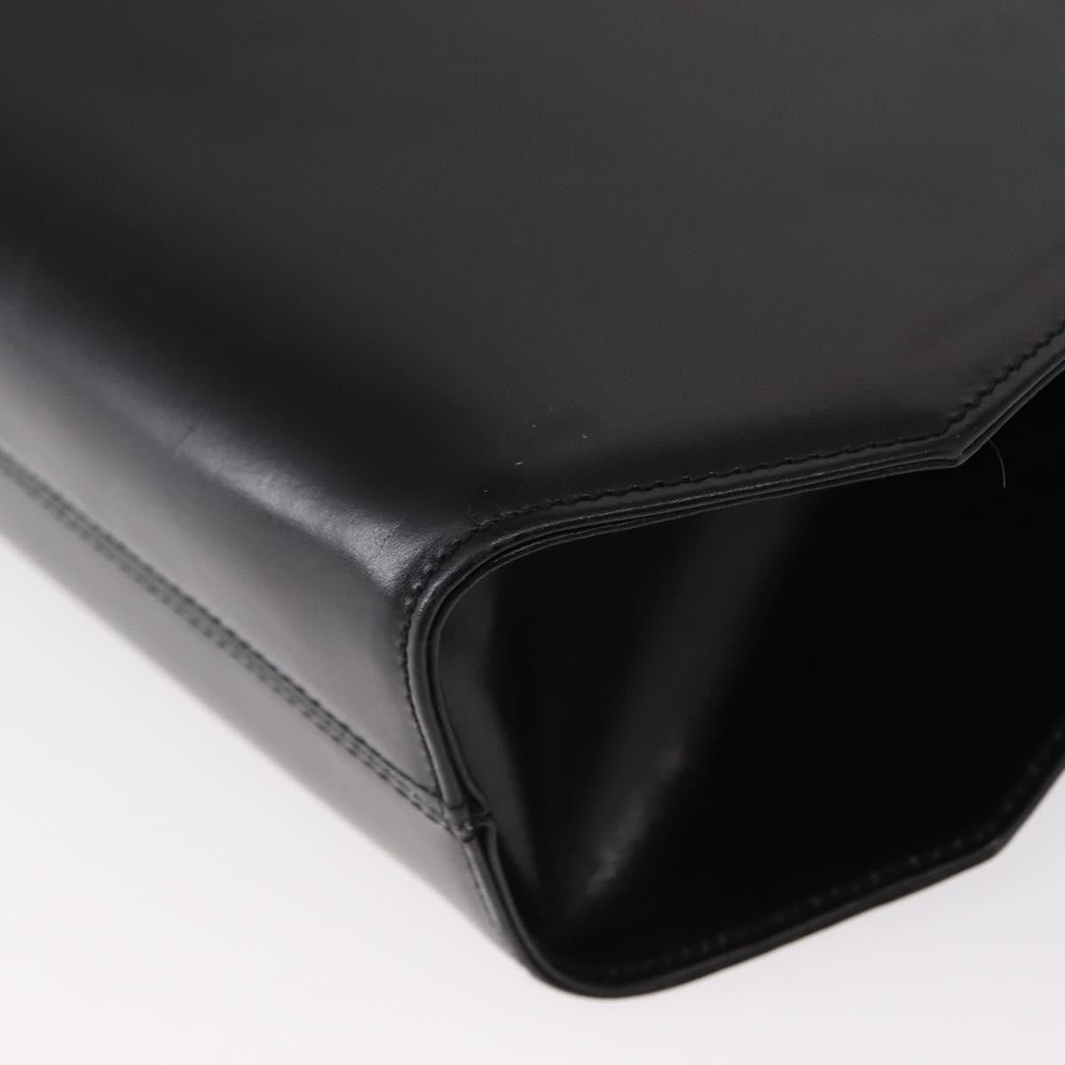 Salvatore Ferragamo Gancini Leather Black Leather Shoulder Bag Bag (Pre-Owned)