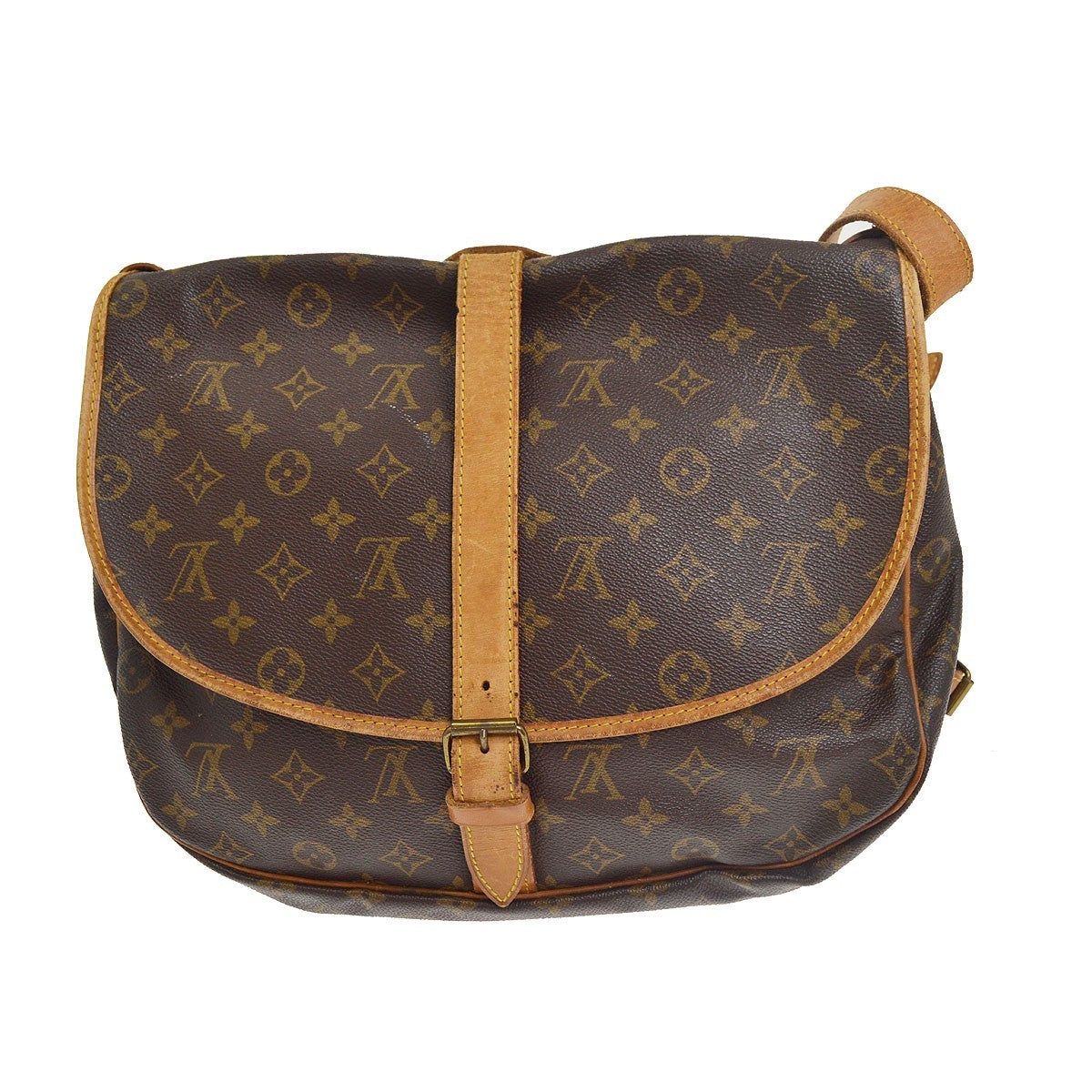 Louis Vuitton Saumur Monogram Brown Canvas Shoulder Bag Bag (Pre-Owned)