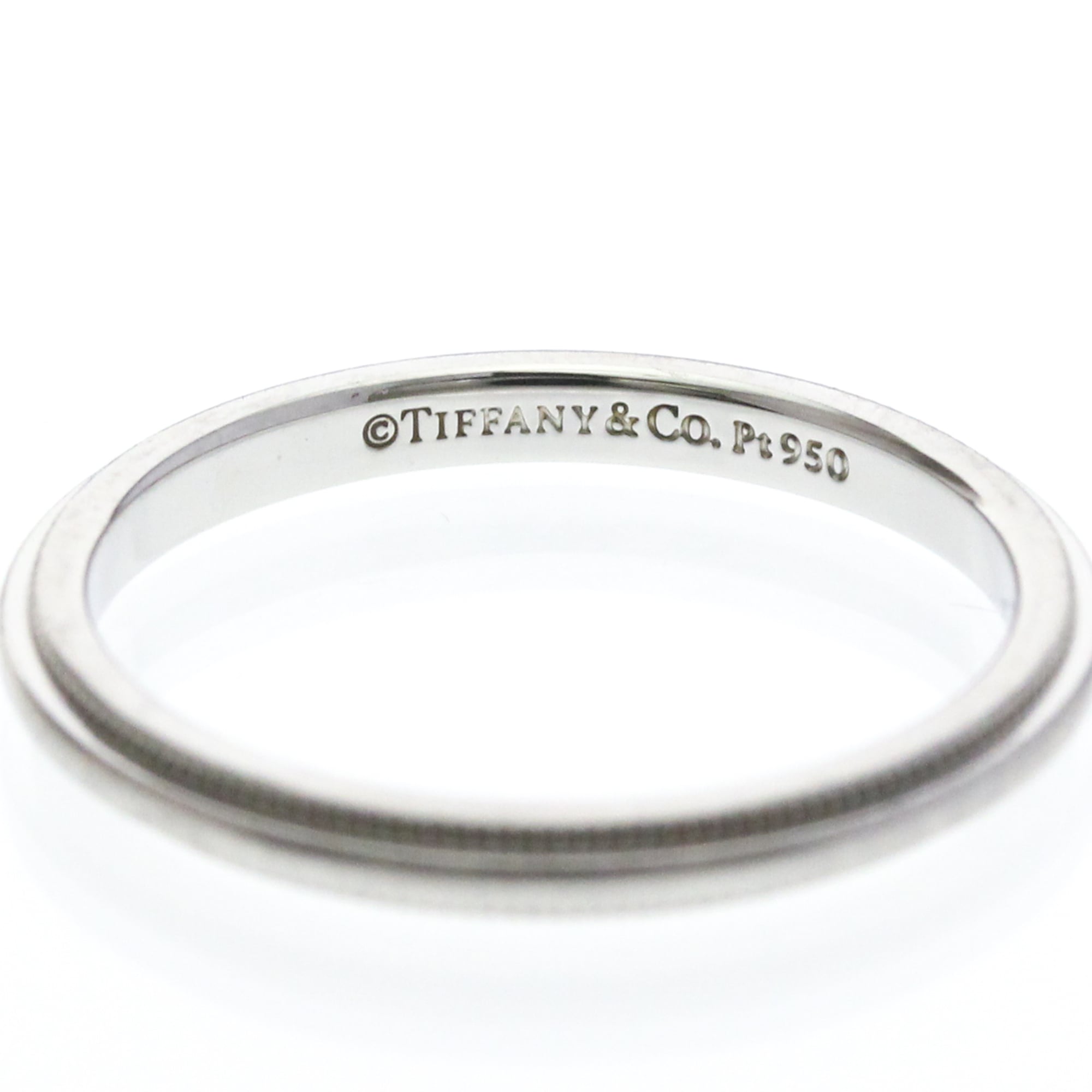 Tiffany & Co. Classic Milgrain Band Platinum Silver Platinum Ring Jewelry (Pre-Owned)
