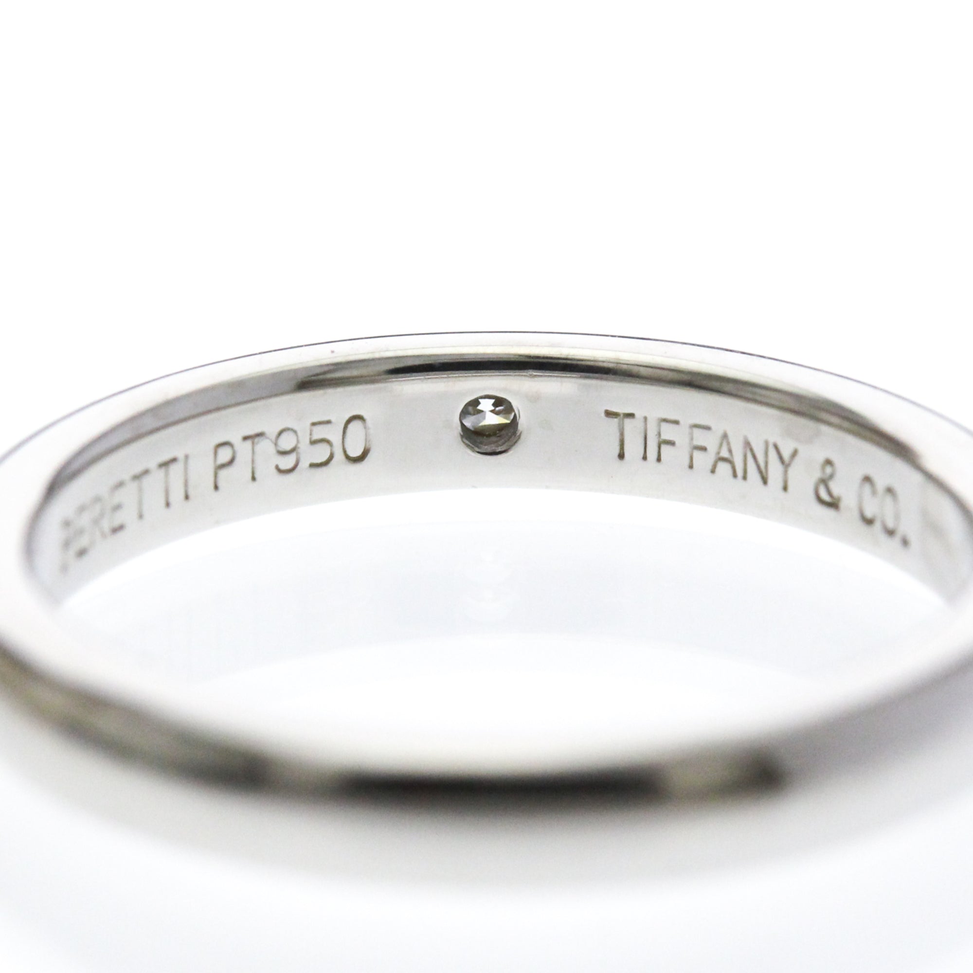 Tiffany & Co. Elsa Peretti 1 Diamond Stacking Band 950 Platinum With Diamond Silver Platinum Ring Jewelry (Pre-Owned)