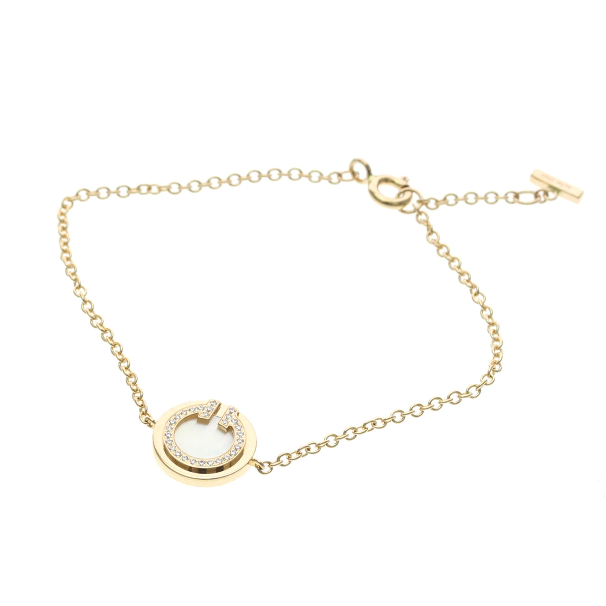 Tiffany & Co. T Circle Chain 18K Rose Gold With Mother Of Pearl And Diamonds Gold Pink_Gold Bracelet Jewelry (Pre-Owned)