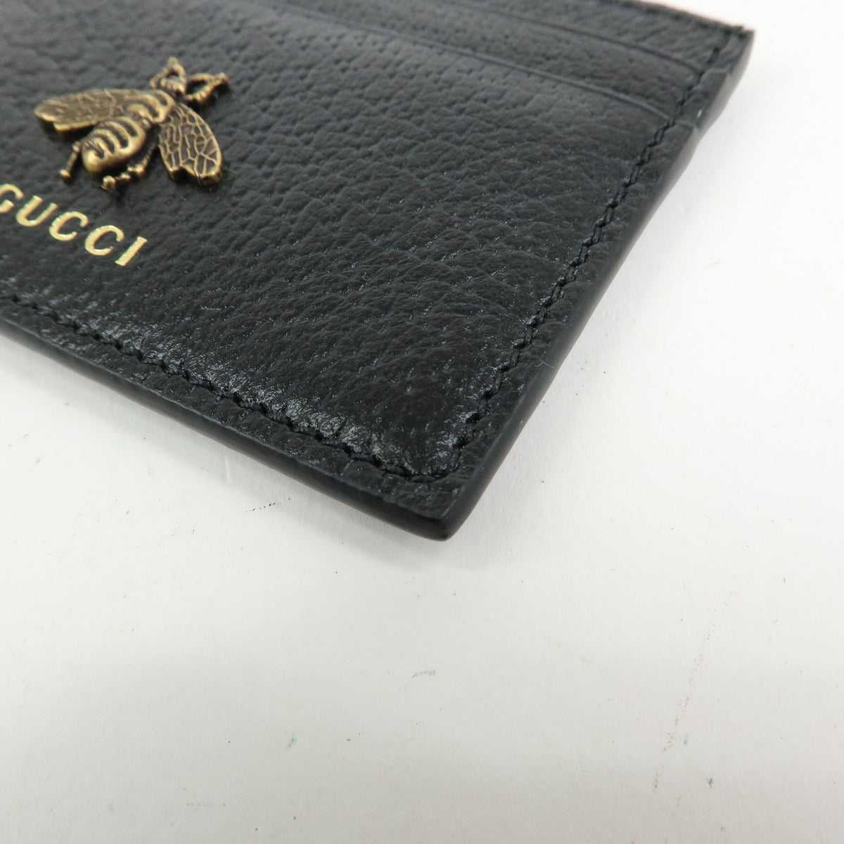 Gucci Animalier Card Holder Leather Black Leather Card Holders Accessory (Pre-Owned)