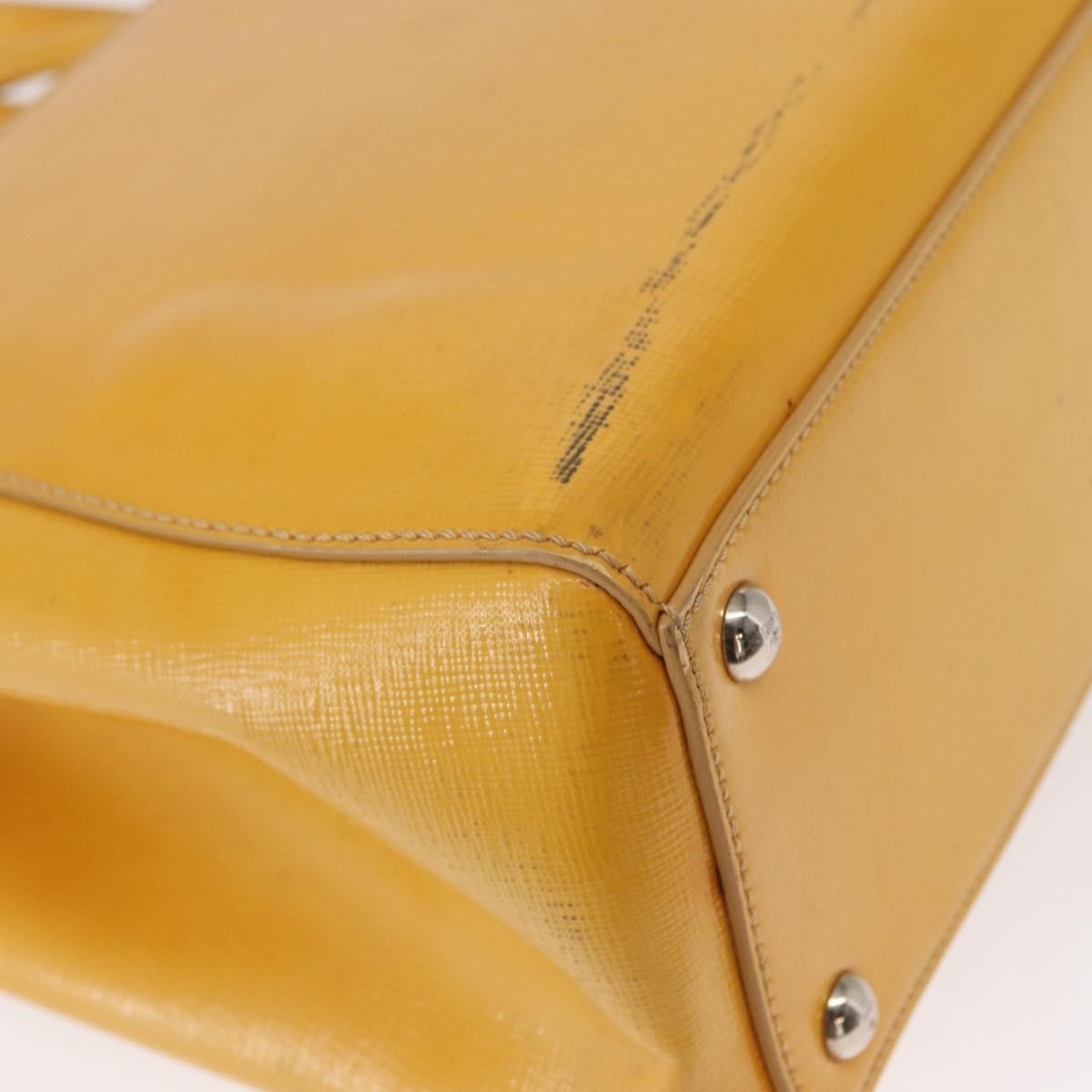 Fendi 2Jours Leather Yellow Leather Handbag (Pre-Owned)