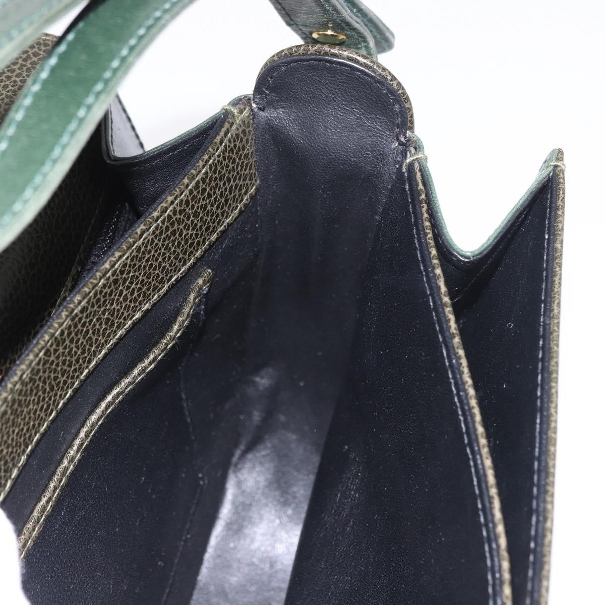 Bally Handbag Leather Green Leather Handbag (Pre-Owned)