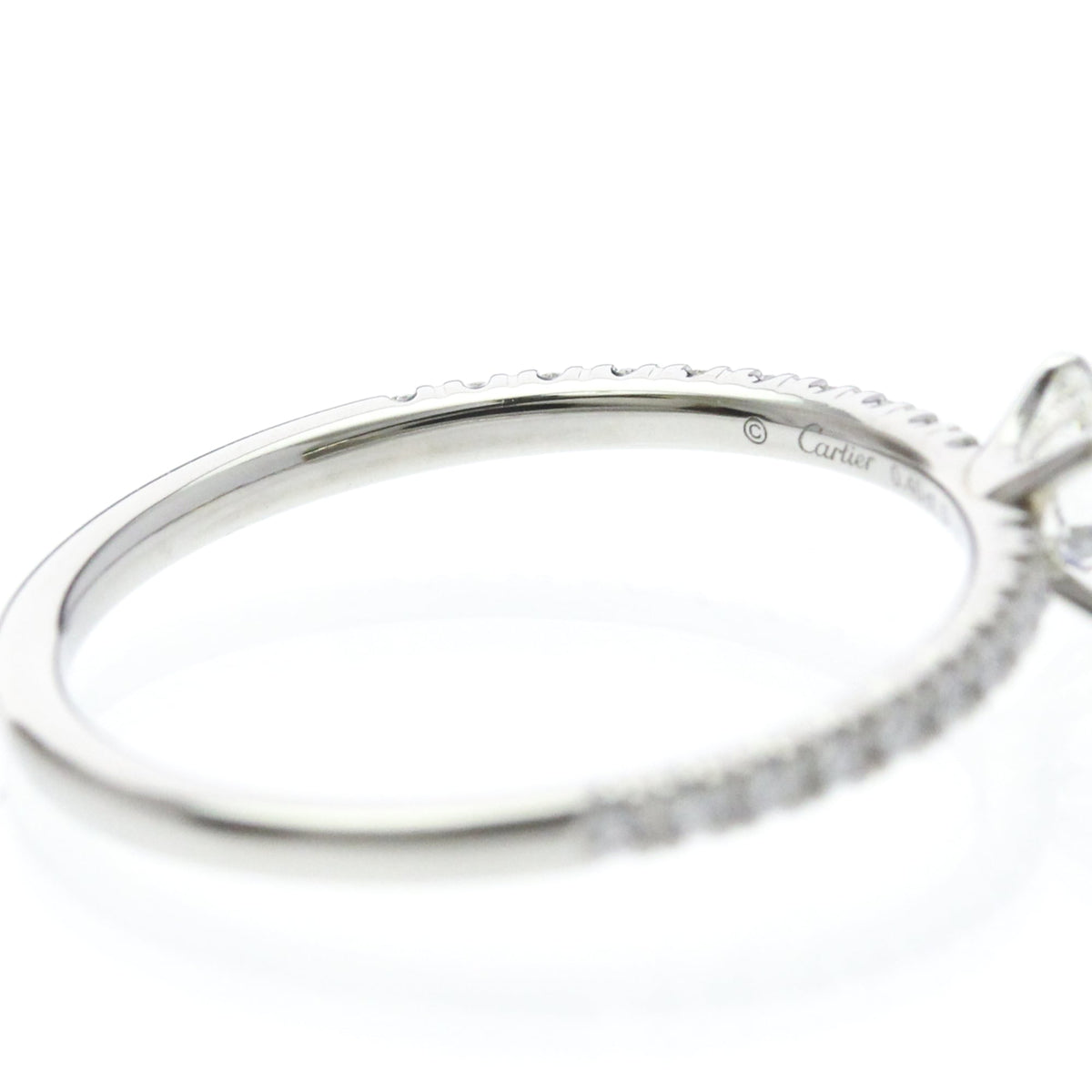 Cartier Etincelle De Cartier Solitaire Platinum With Rbc Diamond And Pave Diamonds G/Vs1 Silver Platinum Ring Jewelry (Pre-Owned)