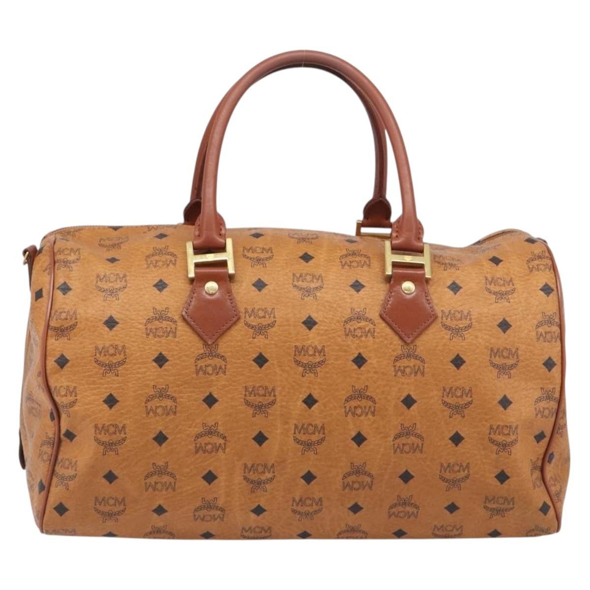 MCM Vicetos Leather Brown Leather Travel Bag Bag (Pre-Owned)