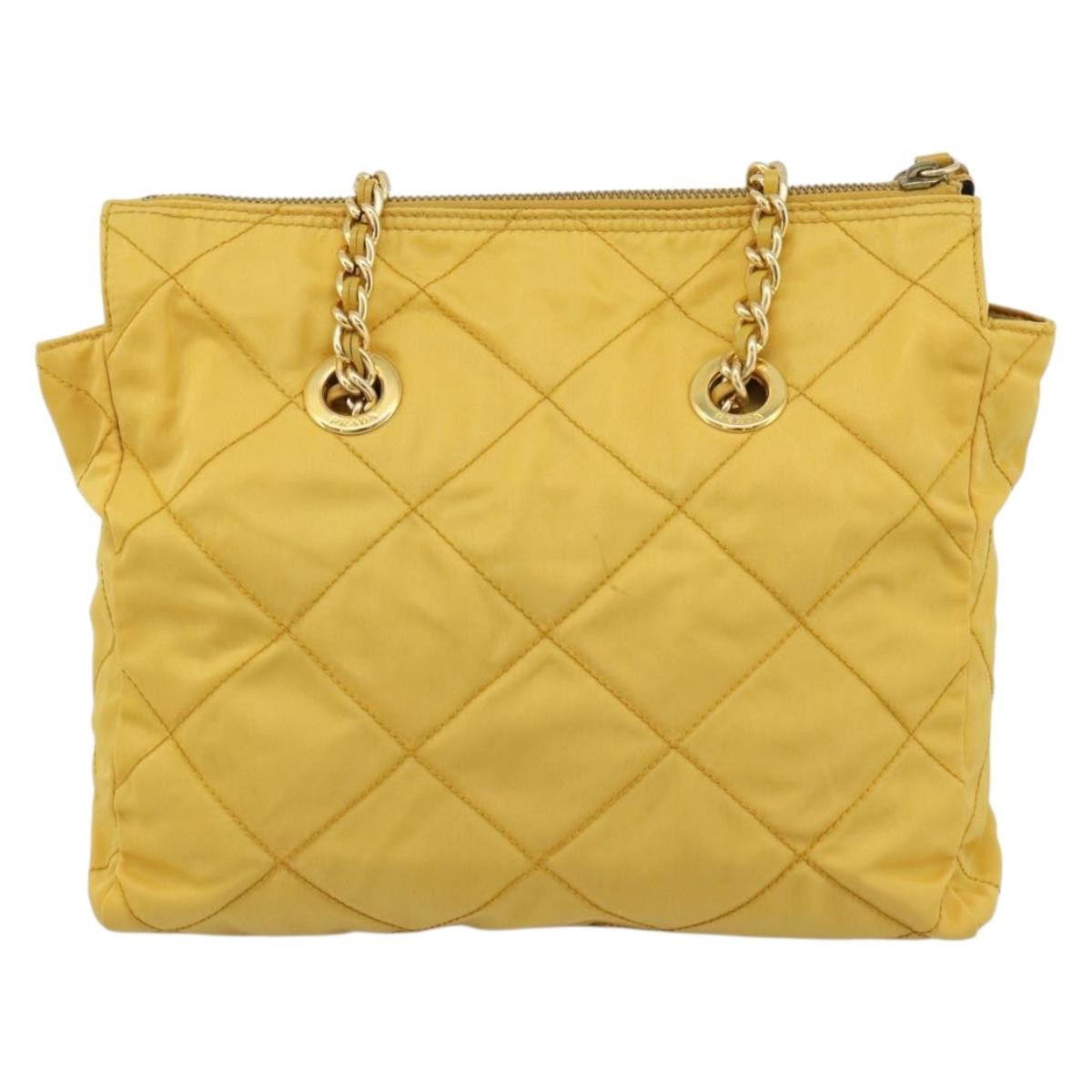 Prada Re-Edition 1995 Chain Quilted Re-Nylon Yellow Nylon Tote Bag Bag (Pre-Owned)