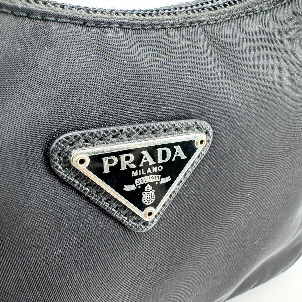 Prada Re-Edition Velvet Black Nylon Shoulder Bag Bag (Pre-Owned)