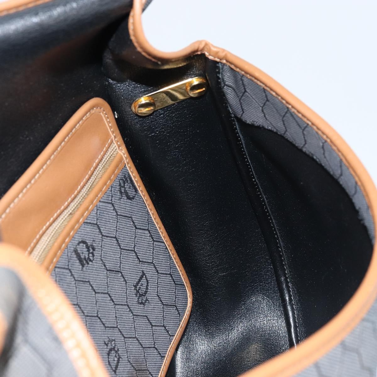 Christian Dior Vintage Honeycomb Flap Canvas And Leather Black Canvas Shoulder Bag Bag (Pre-Owned)