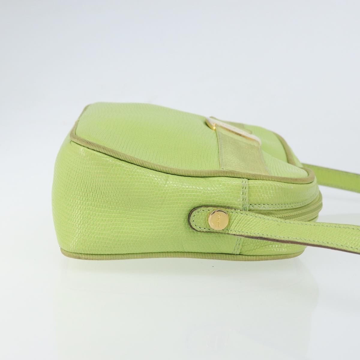 Salvatore Ferragamo Vala Leather Green Leather Shoulder Bag Bag (Pre-Owned)