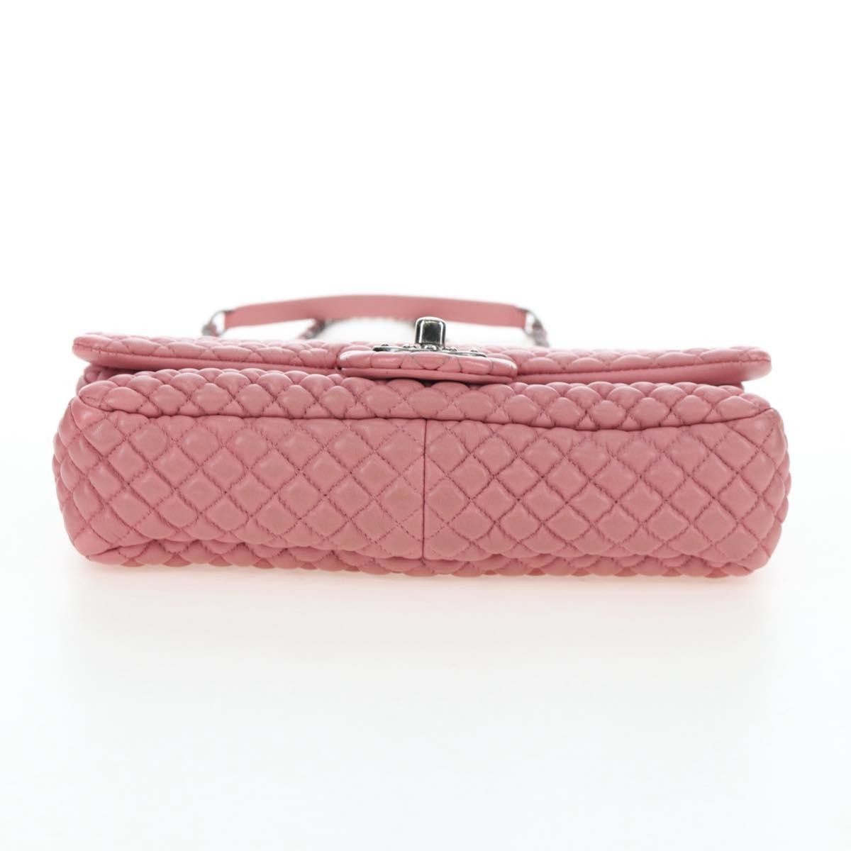 Chanel Flap Shoulder Quilted Lambskin Pink Leather Shoulder Bag Bag (Pre-Owned)