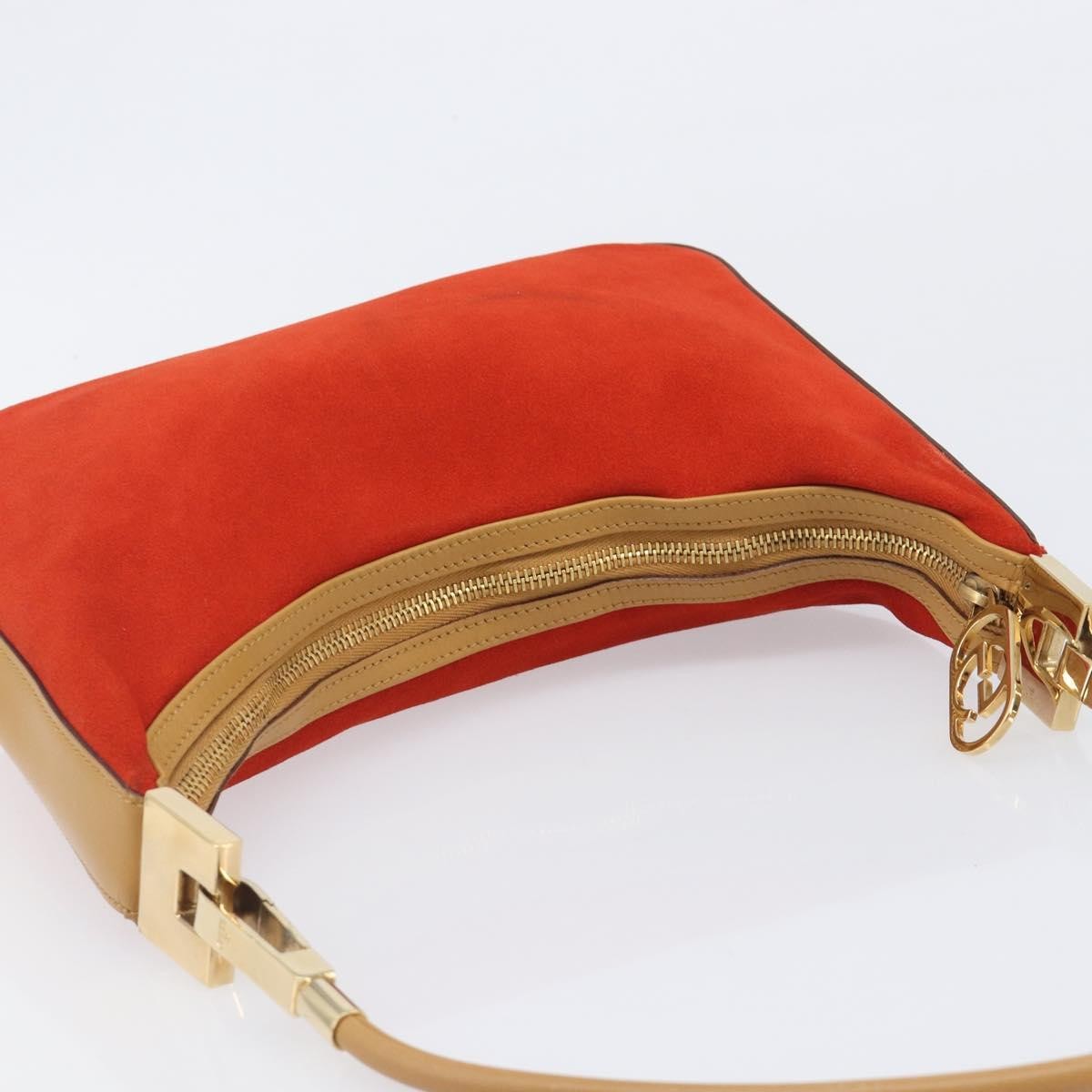 Gucci Vintage Zip Hobo Leather & Suede Red Suede Shoulder Bag Bag (Pre-Owned)