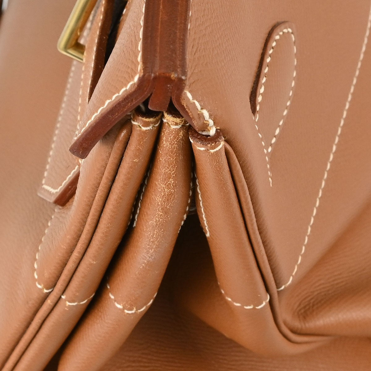 Hermes Birkin Brown Courchevel With Gold Hardware Brown Leather Handbag (Pre-Owned)