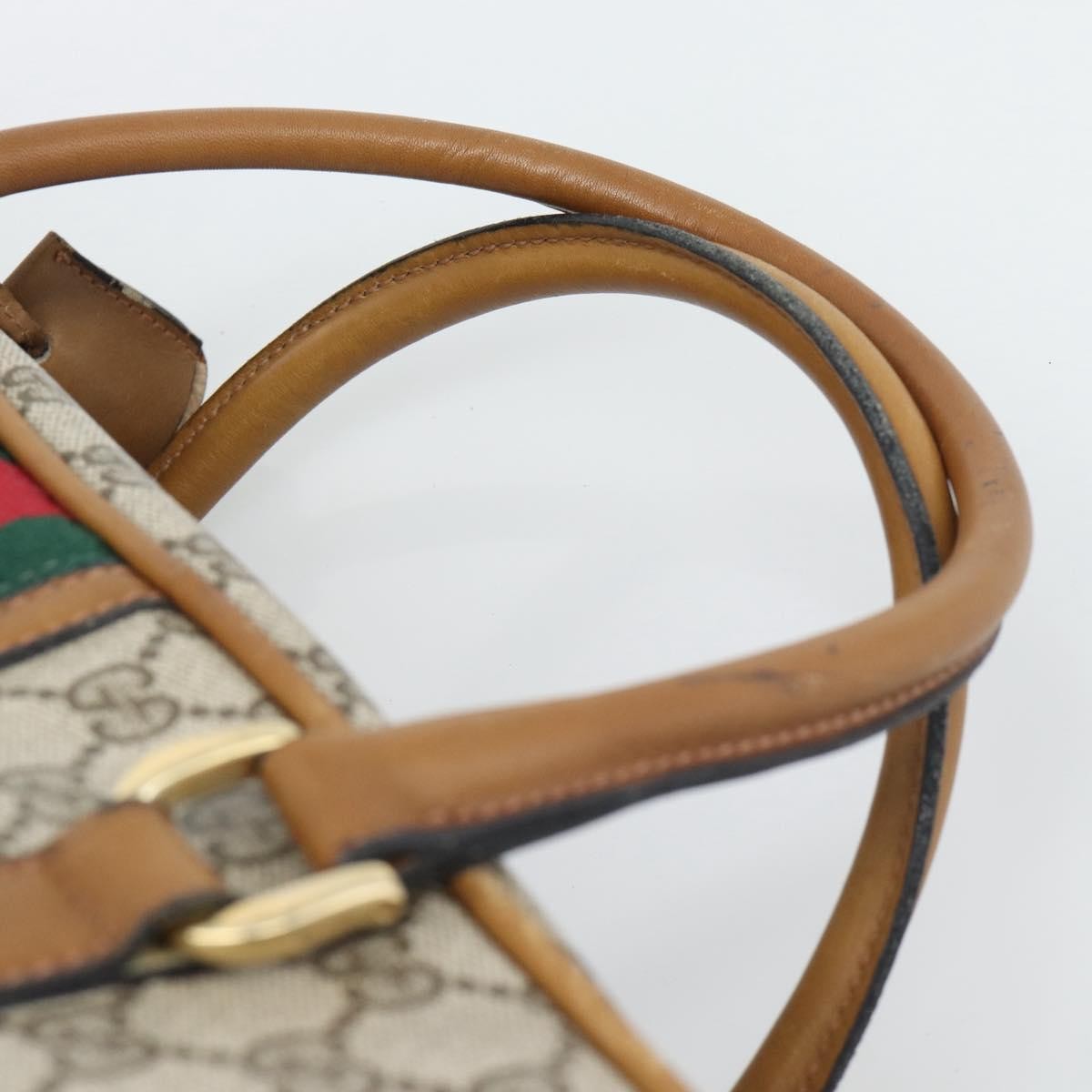 Gucci Zip Boston Gg Canvas And Leather Beige Pvc Handbag (Pre-Owned)