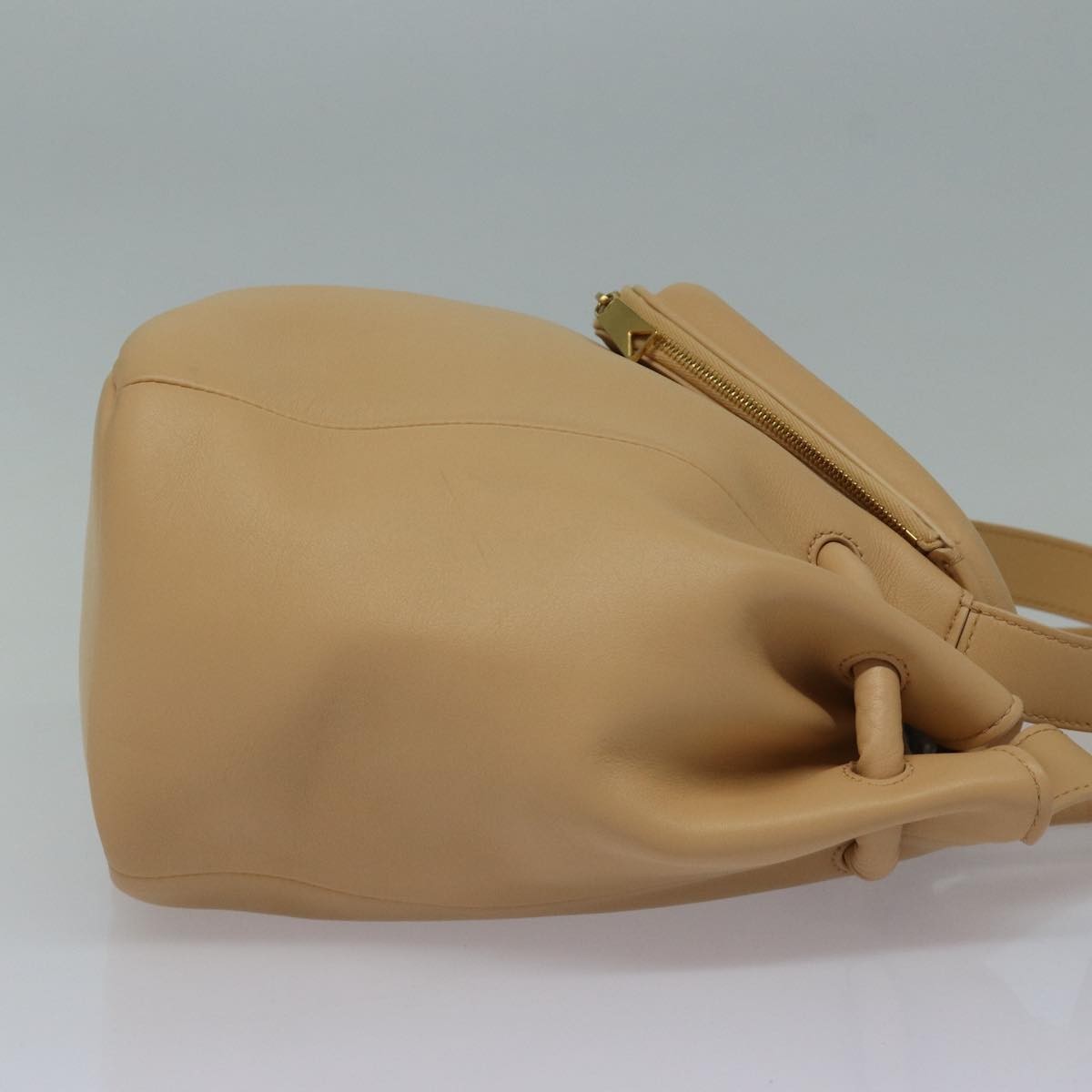 Bottega Veneta Beak Leather Beige Leather Tote Bag Bag (Pre-Owned)