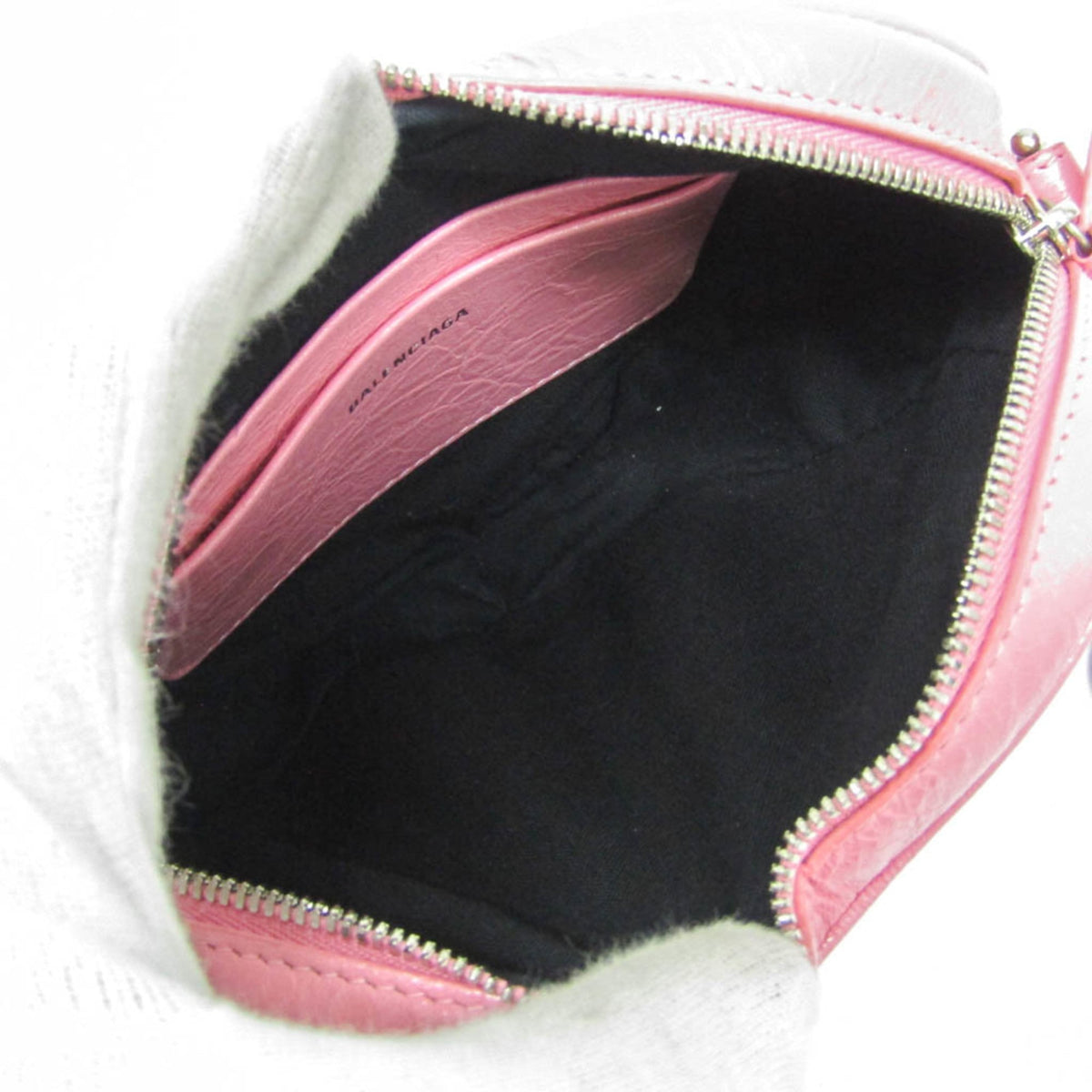 Balenciaga Le Cagole Giant Studs Heart Chain Leather Pink Leather Handbag (Pre-Owned)