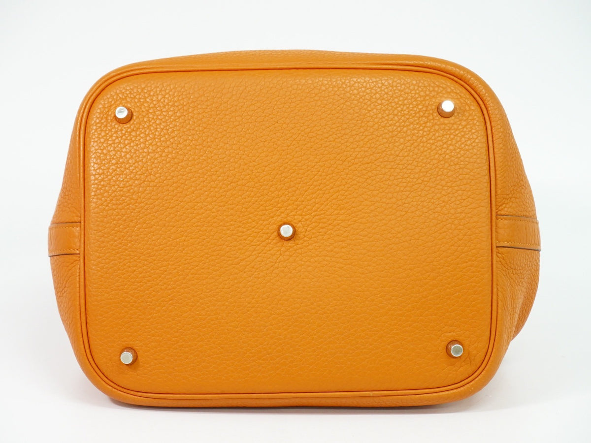 Hermes Picotin Lock Togo Orange Leather Handbag (Pre-Owned)