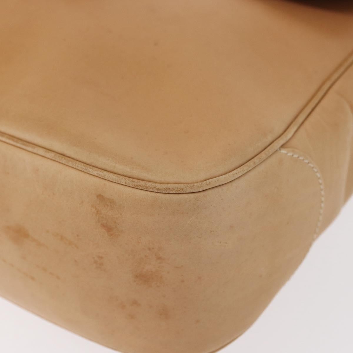 Salvatore Ferragamo Gancini Leather Beige Leather Shoulder Bag Bag (Pre-Owned)