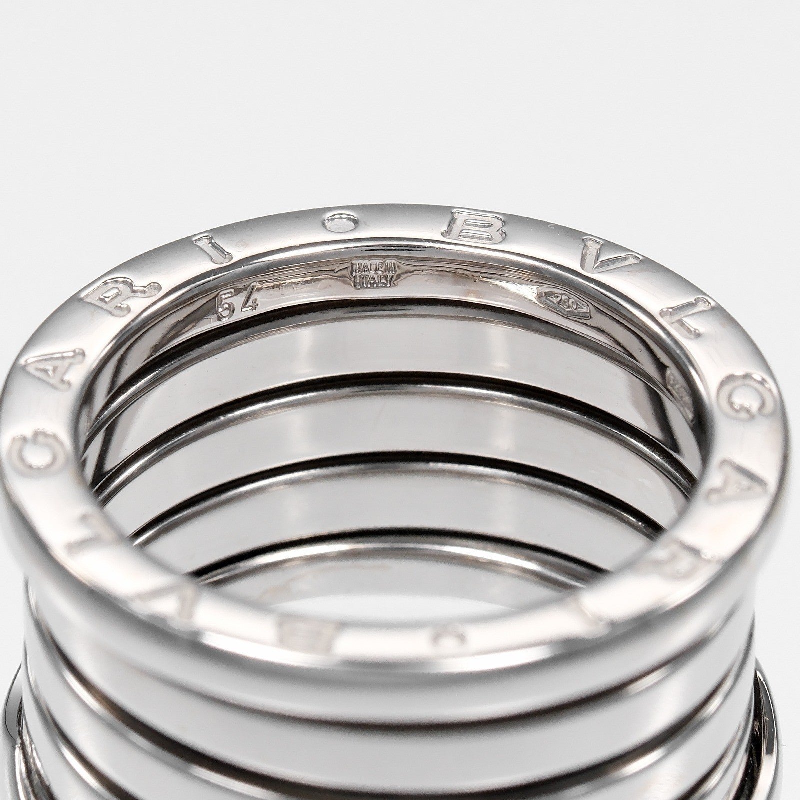 Bvlgari B.Zero1 Xxth Anniversary Five Band 18K White Gold Silver White_Gold Ring Jewelry (Pre-Owned)