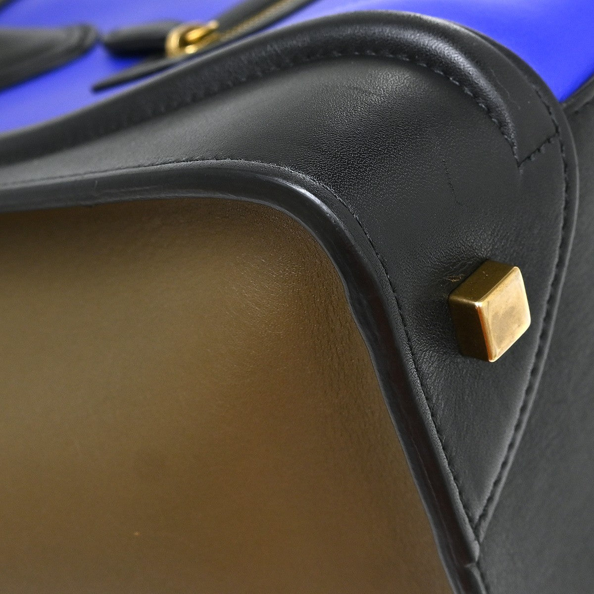 Celine Tricolor Luggage Leather Blue Leather Handbag (Pre-Owned)