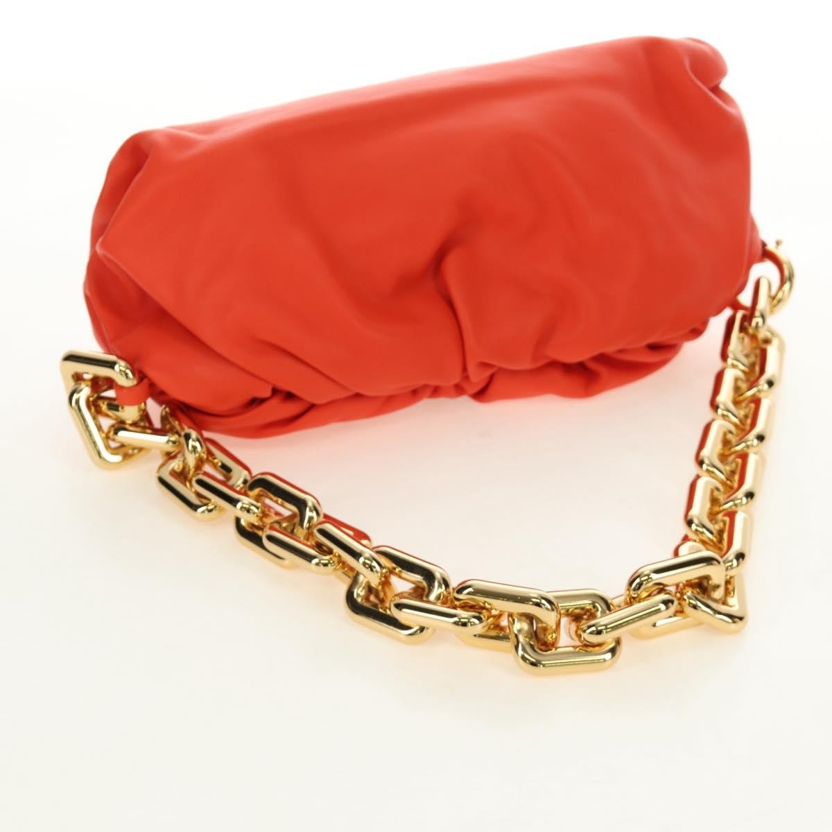 Bottega Veneta The Chain Leather Orange Leather Shoulder Bag Bag (Pre-Owned)