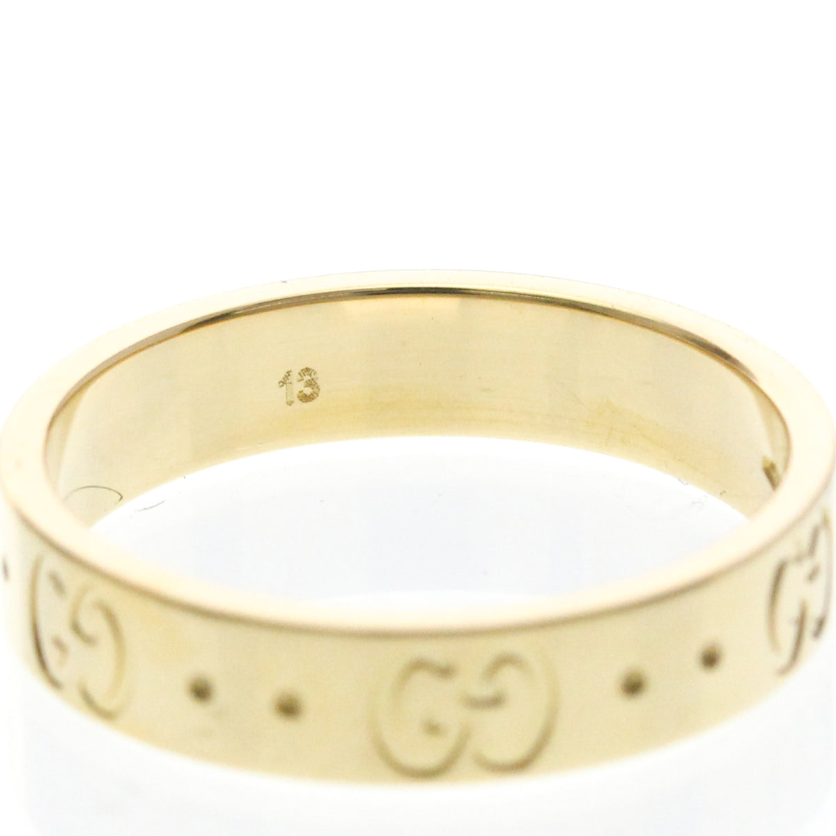 Gucci Icon Band 18K Yellow Gold Gold Yellow_Gold Ring Jewelry (Pre-Owned)
