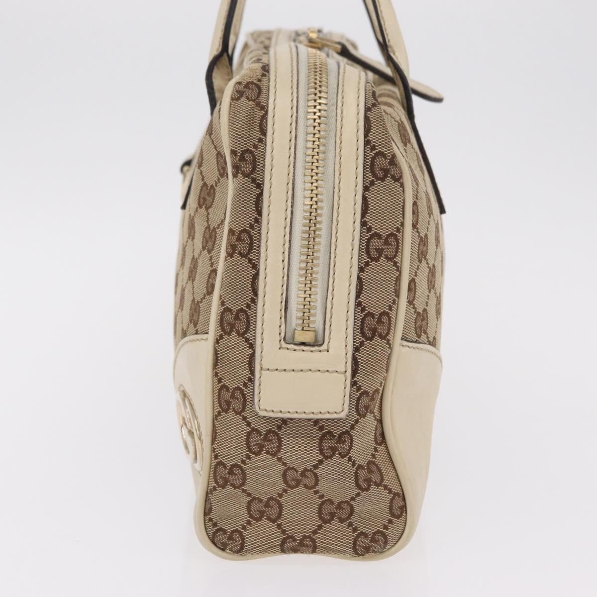 Gucci New Britt Boston Gg Canvas Beige Canvas Handbag (Pre-Owned)
