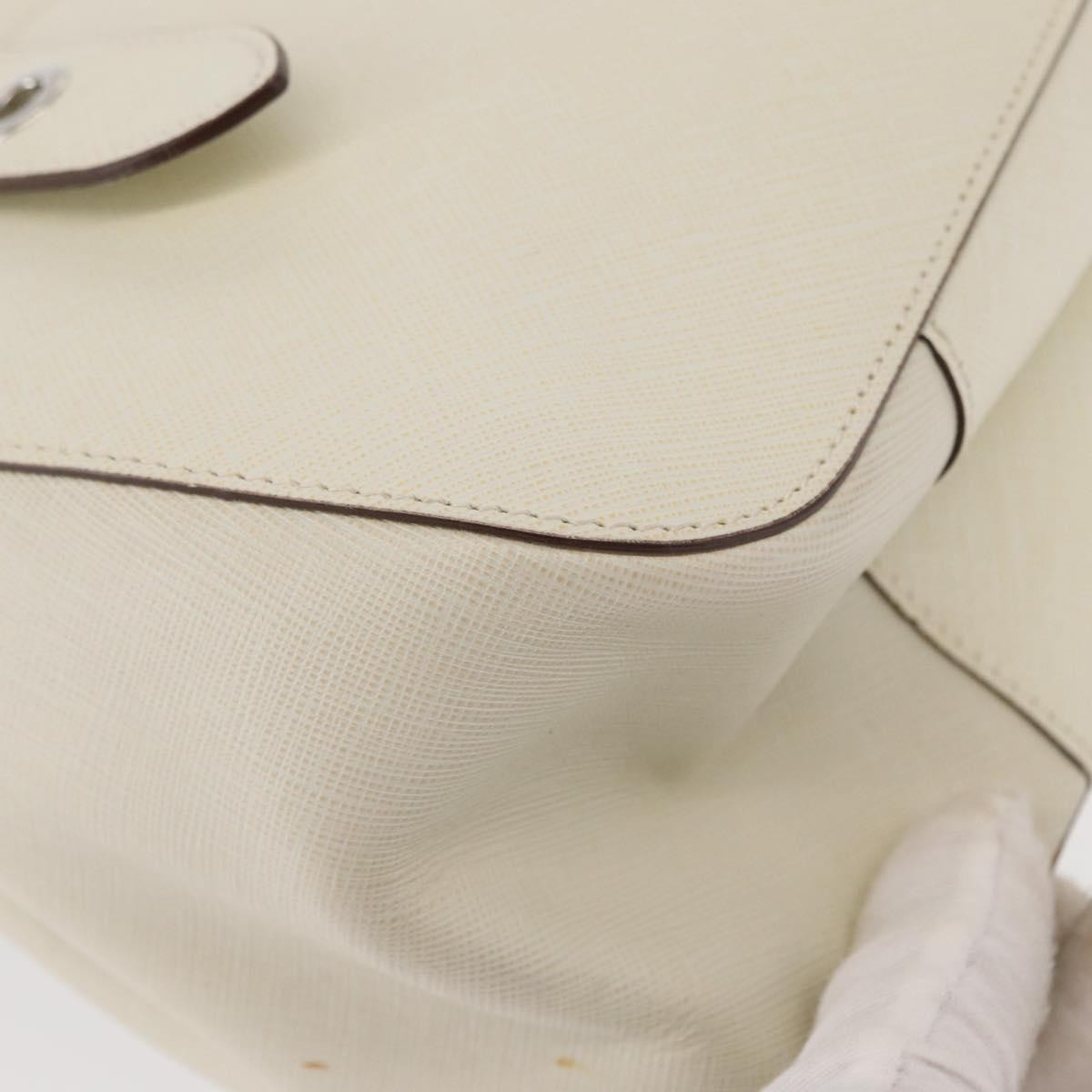 Salvatore Ferragamo Gancini Leather White Leather Shoulder Bag Bag (Pre-Owned)