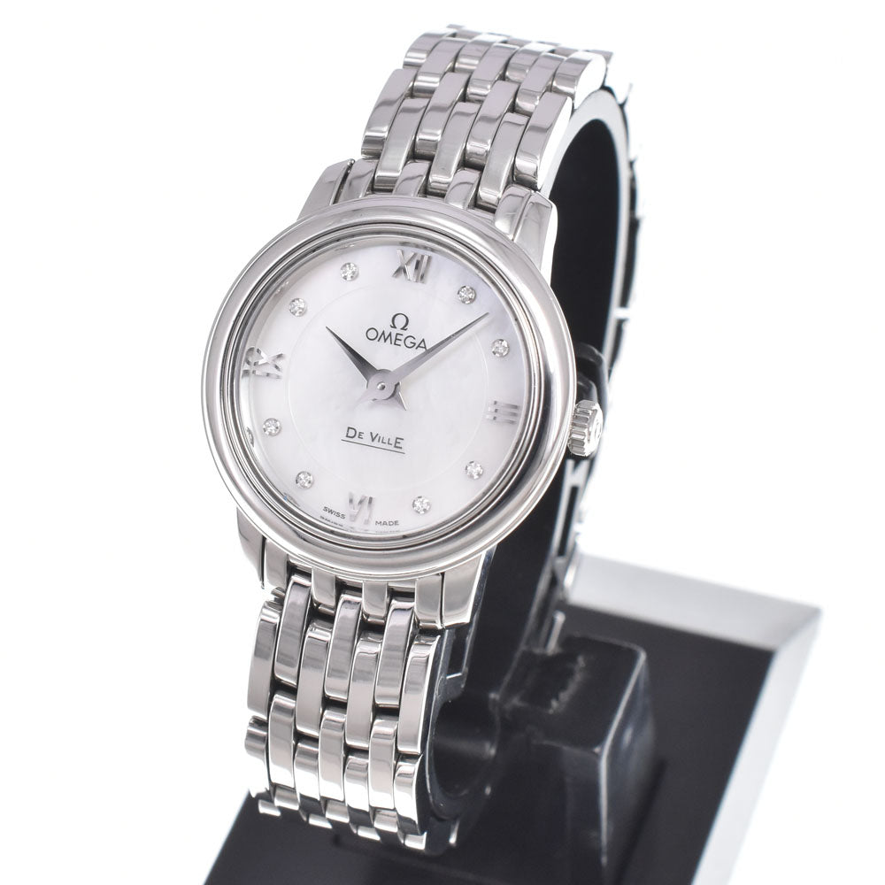 Omega De Ville Prestige Quartz Stainless Steel With Mother Of Pearl Watch (Pre-Owned)