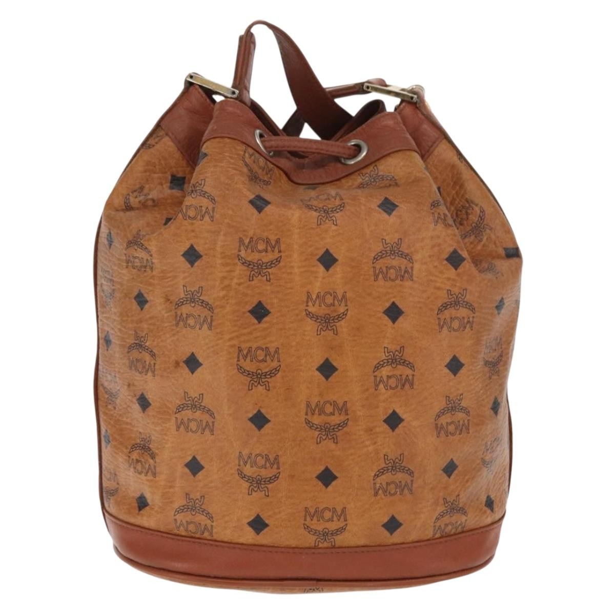 MCM Visetos Canvas And Leather Brown Canvas Shoulder Bag Bag (Pre-Owned)