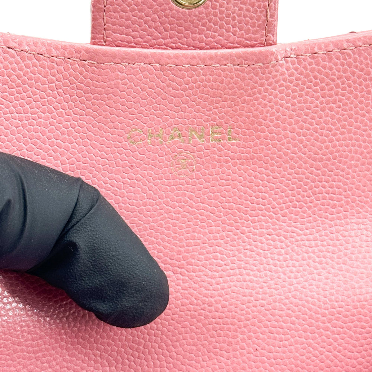 Chanel Classic Flap Card Case Quilted Caviar Pink Leather Card Holders Accessory (Pre-Owned)