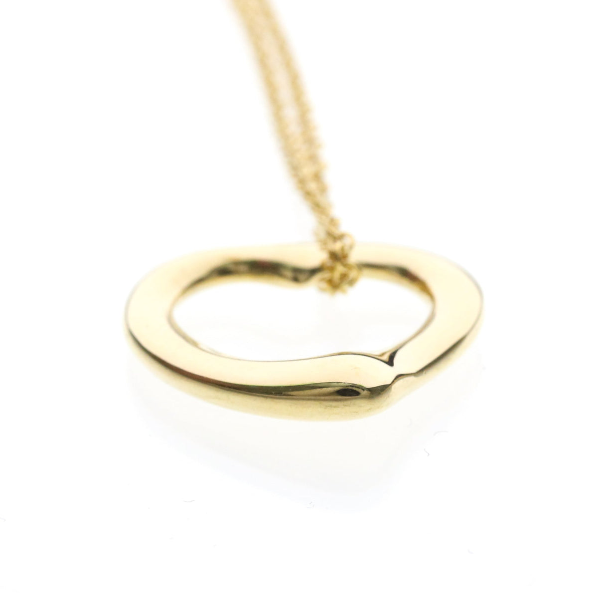 Tiffany & Co. Elsa Peretti Open Heart Pendant 18K Yellow Gold Gold Yellow_Gold Necklace Jewelry (Pre-Owned)