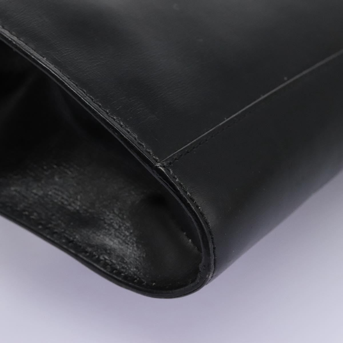 Celine Vintage Circle Logo Leather Black Leather Bag (Pre-Owned)