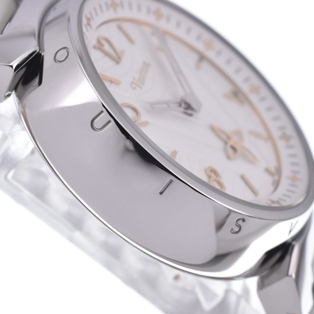 Louis Vuitton Tambour Quartz Stainless Steel And Monogram Rubber Watch (Pre-Owned)