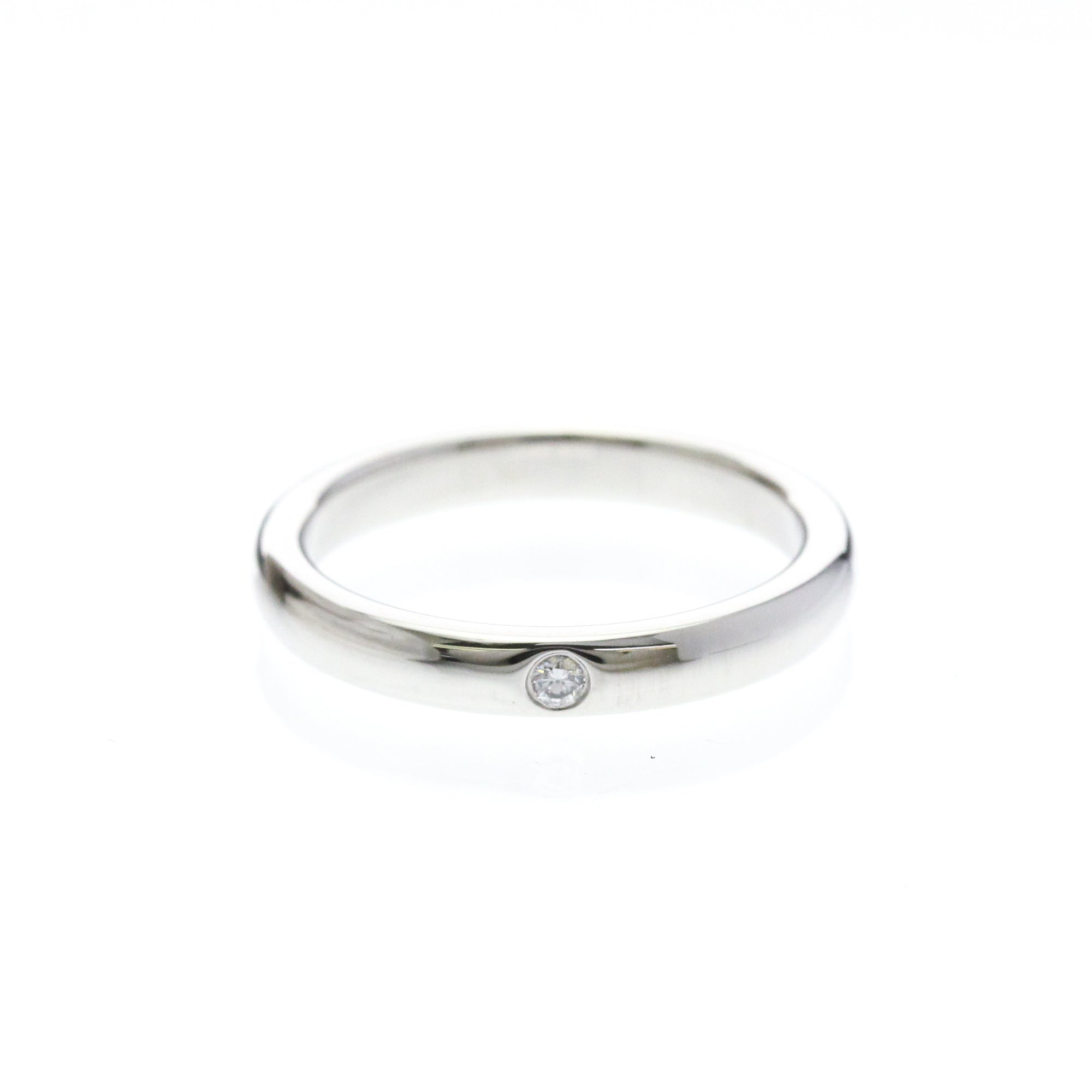 Tiffany & Co. Elsa Peretti 1 Diamond Stacking Band 950 Platinum With Diamond Silver Platinum Ring Jewelry (Pre-Owned)