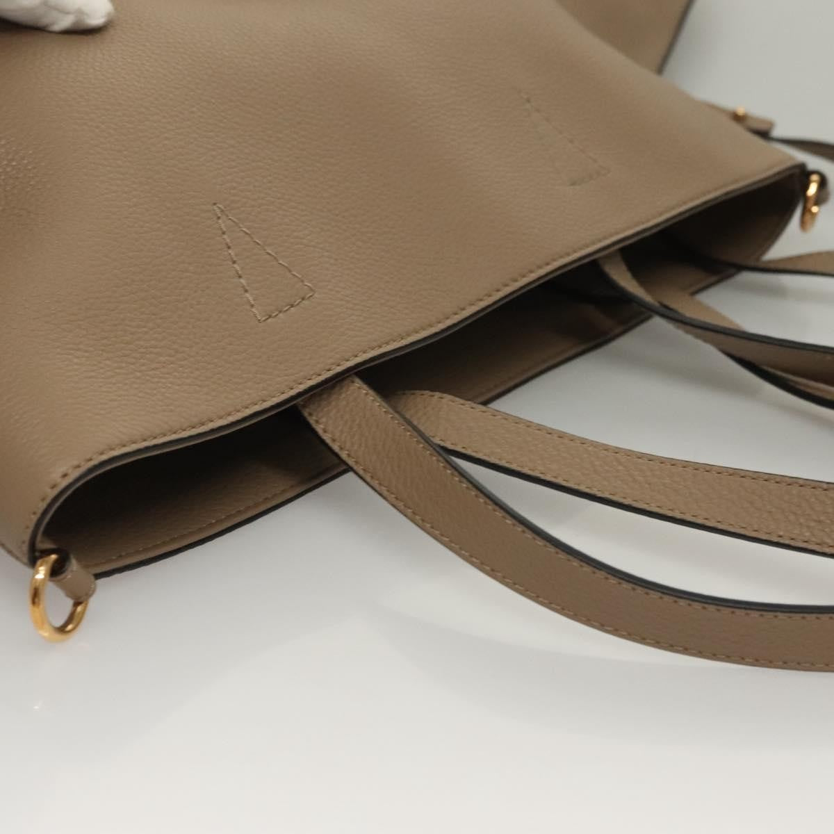 Versace La Medusa Tote Embossed Canvas Beige Leather Bag (Pre-Owned)