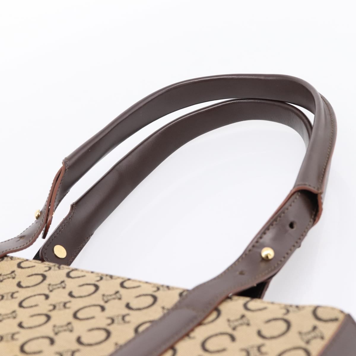 Celine C Macadam Canvas And Leather Beige Canvas Tote Bag Bag (Pre-Owned)