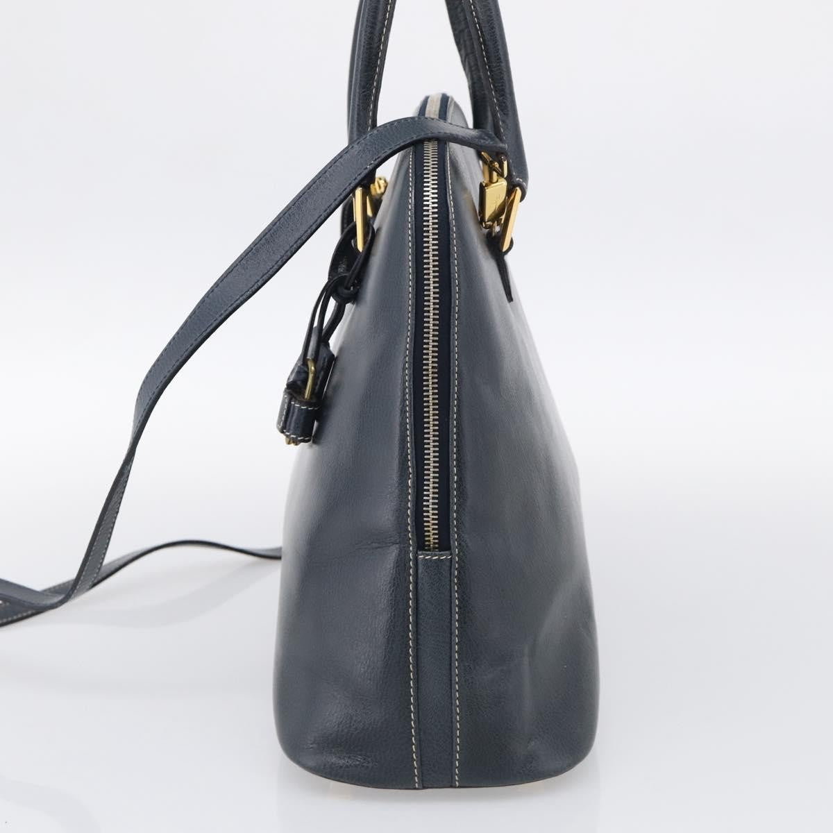 Salvatore Ferragamo Top Handle Leather Navy Leather Crossbody Bag Bag (Pre-Owned)