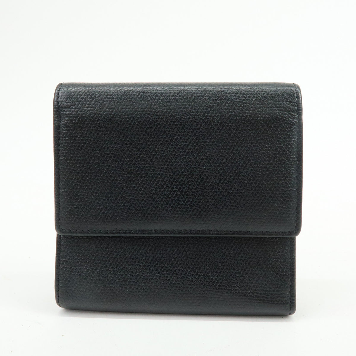 Chanel Cc Button Coin Purse Leather Black Calfskin Card Holders Accessory (Pre-Owned)
