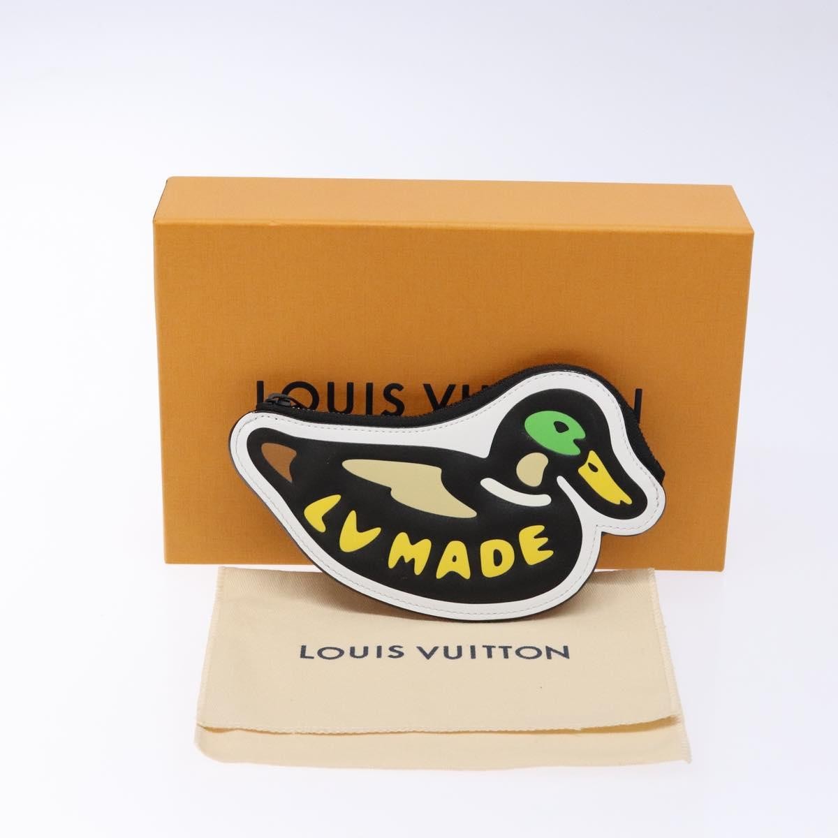 Louis Vuitton Nigo Duck Coin Holder Printed Leather And Limited Edition Giant Damier Black Canvas Card Holders Accessory (Pre-Owned)