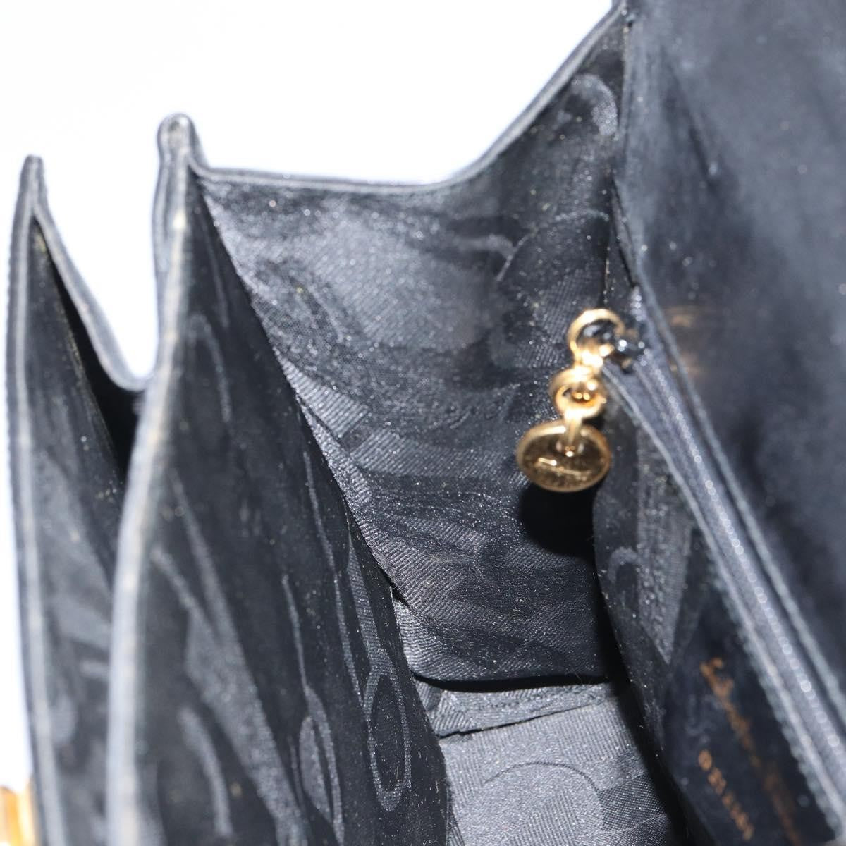 Salvatore Ferragamo Gancini Convertible Top Handle Leather Black Leather Handbag (Pre-Owned)