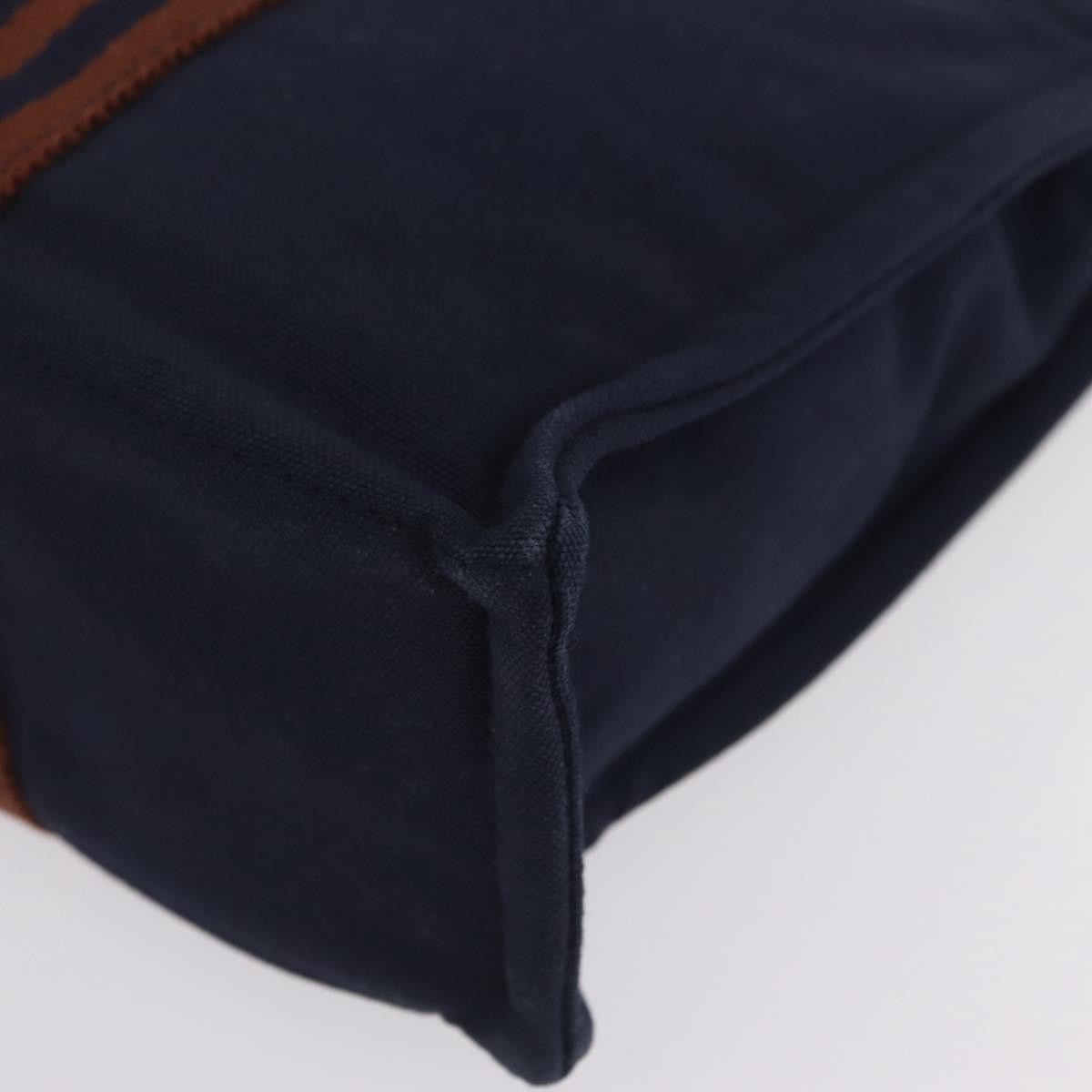 Hermes Fourre Tout Toile Navy Canvas Tote Bag Bag (Pre-Owned)