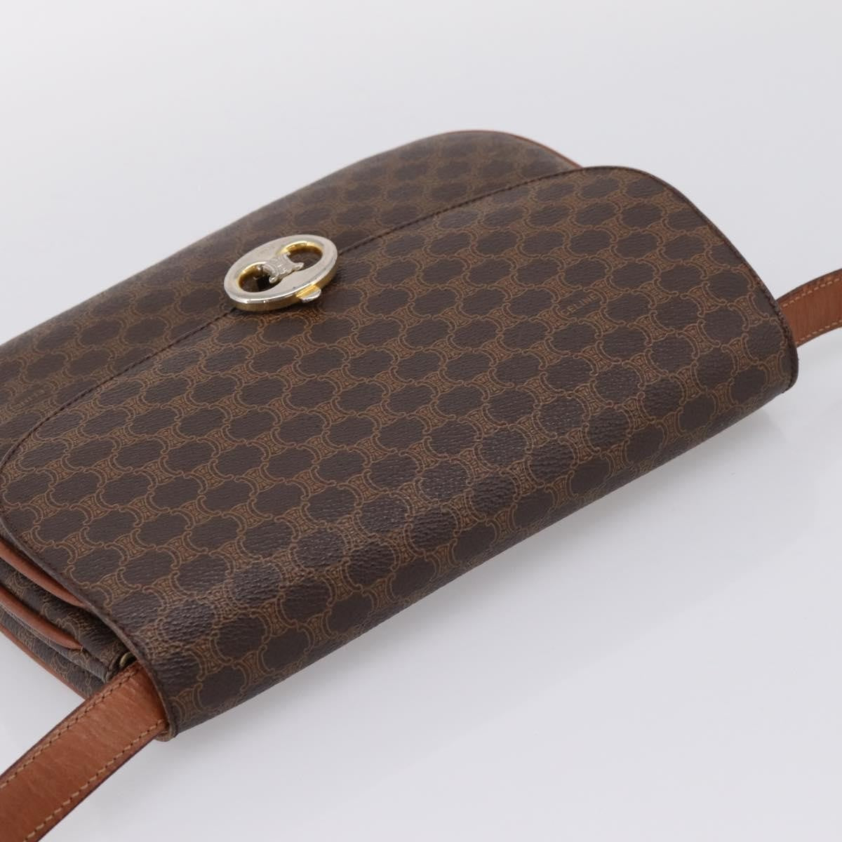 Celine Vintage Macadam Canvas And Leather Brown Pvc Shoulder Bag Bag (Pre-Owned)