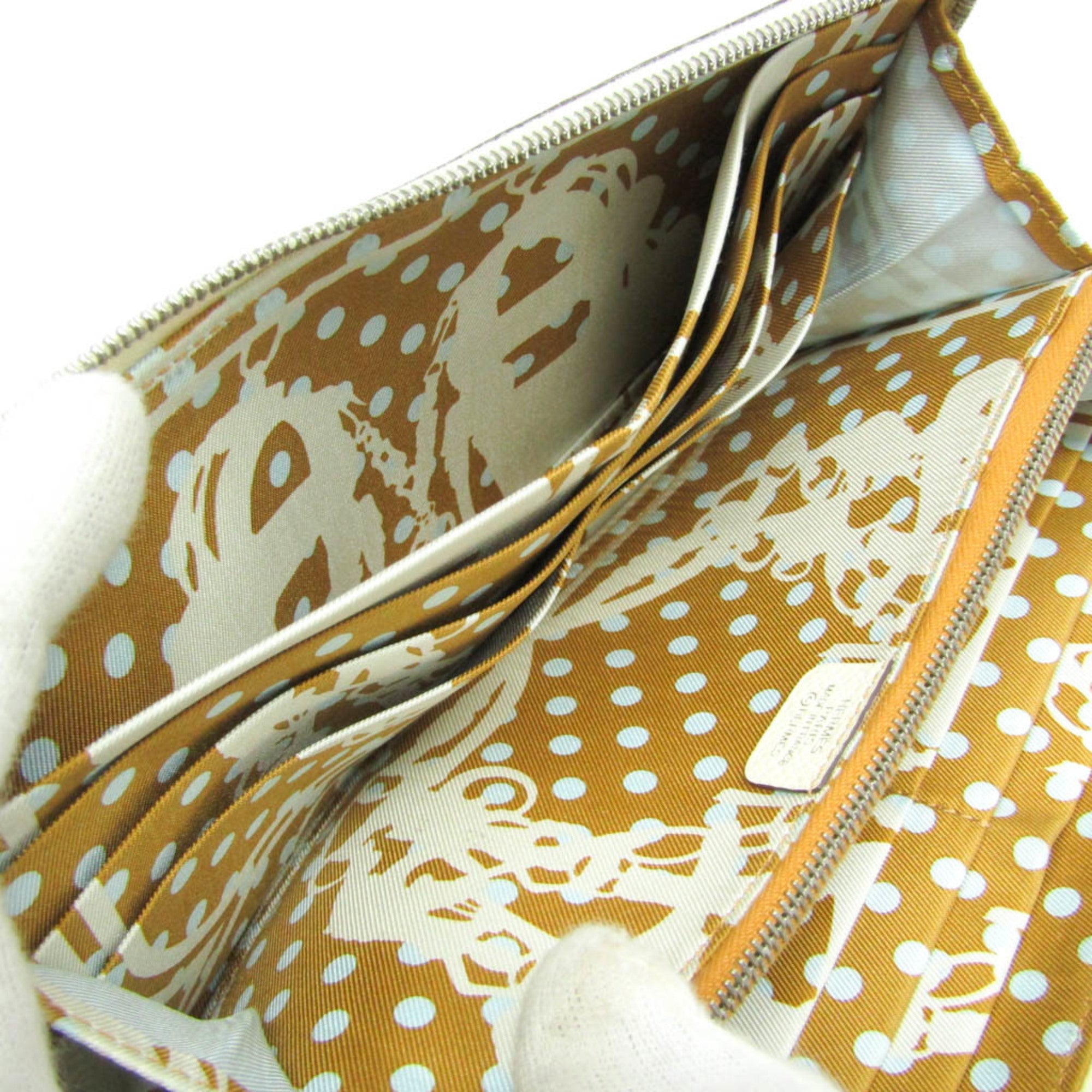 Hermes Azap Zip Around Silk'in Epsom Beige Leather Wallets Accessory (Pre-Owned)