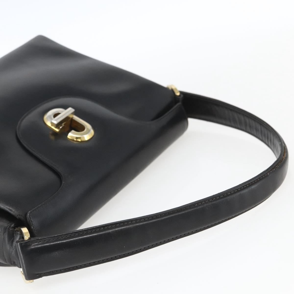 Gucci Vintage Leather Black Leather Handbag (Pre-Owned)