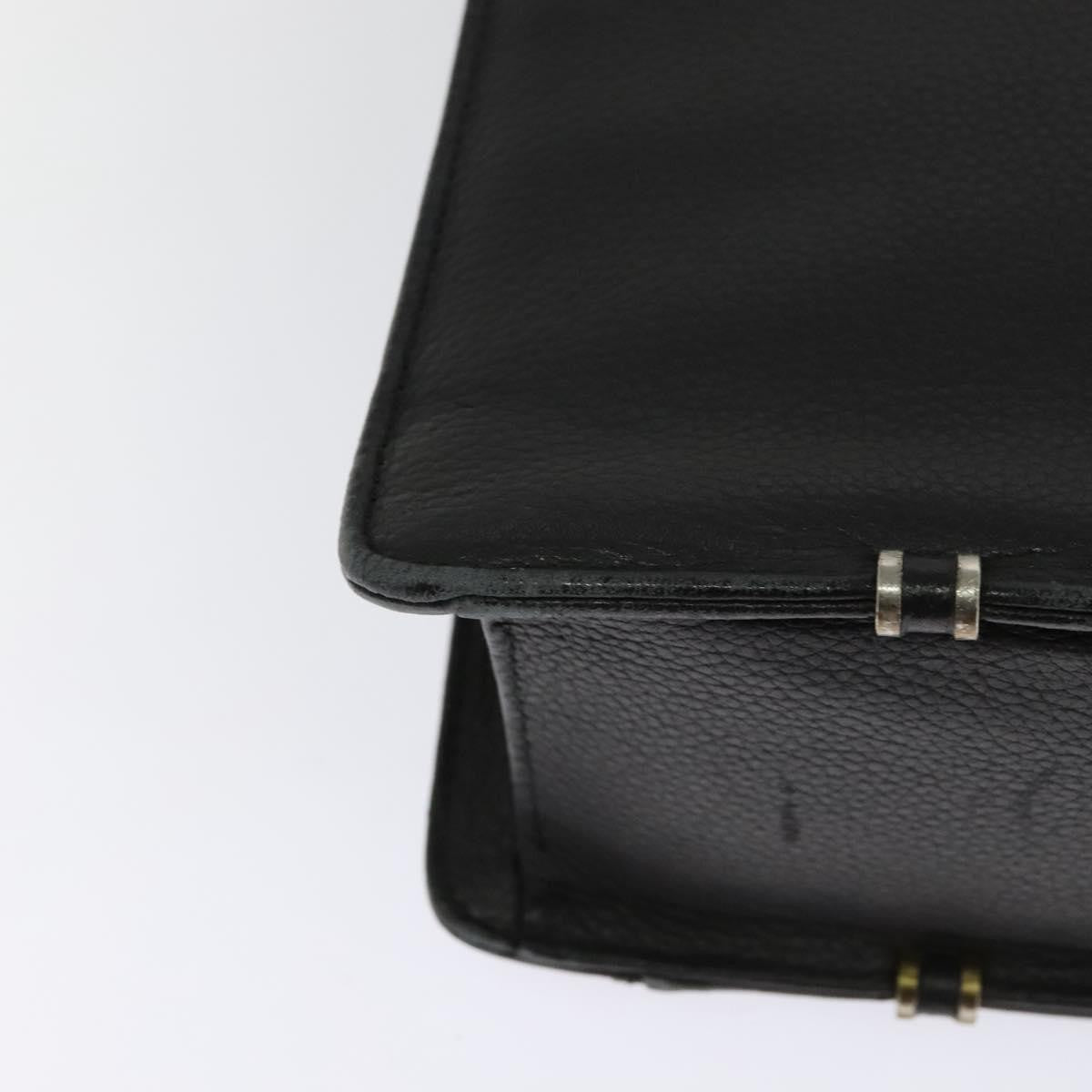 Versace Vintage Leather Black Leather Briefcase Bag (Pre-Owned)