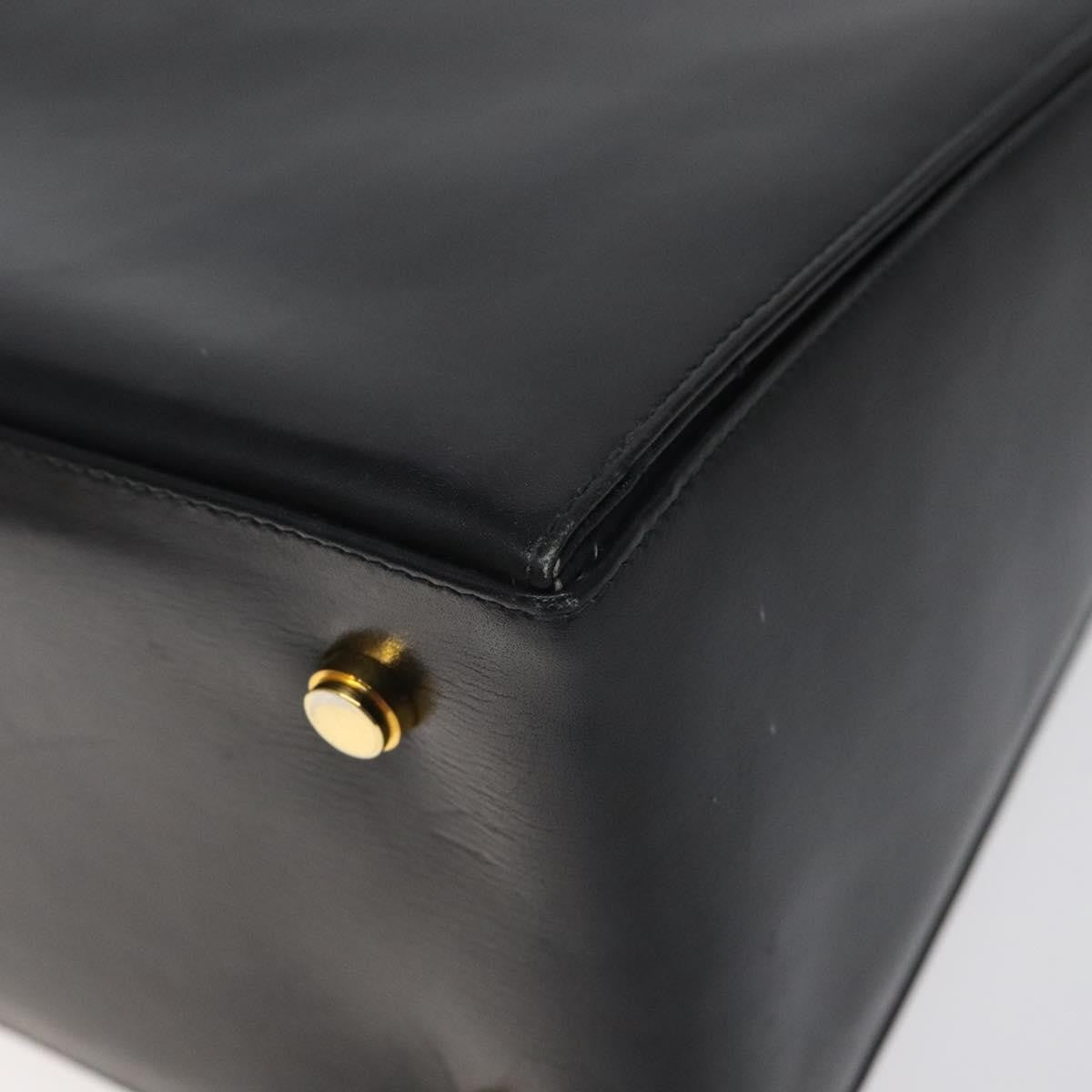 Salvatore Ferragamo Convertible Top Handle Leather Black Leather Handbag (Pre-Owned)