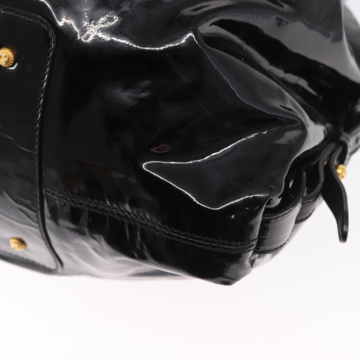 Salvatore Ferragamo Gancini Tote Patent Leather Black Patent_Leather Tote Bag Bag (Pre-Owned)