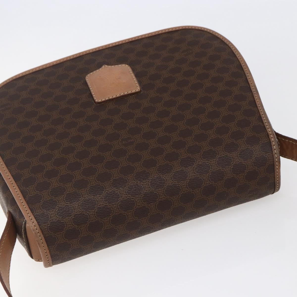 Celine Macadam Shoulder Pvc Leather Brown Canvas Shoulder Bag Bag (Pre-Owned)