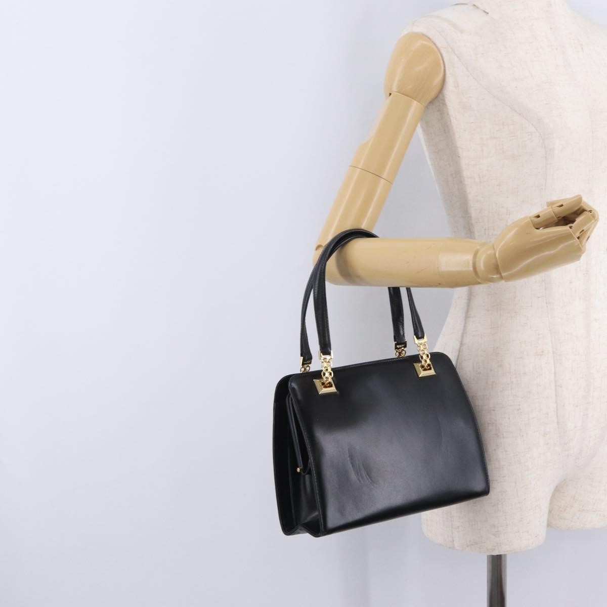 Gucci Vintage Leather Black Leather Tote Bag Bag (Pre-Owned)